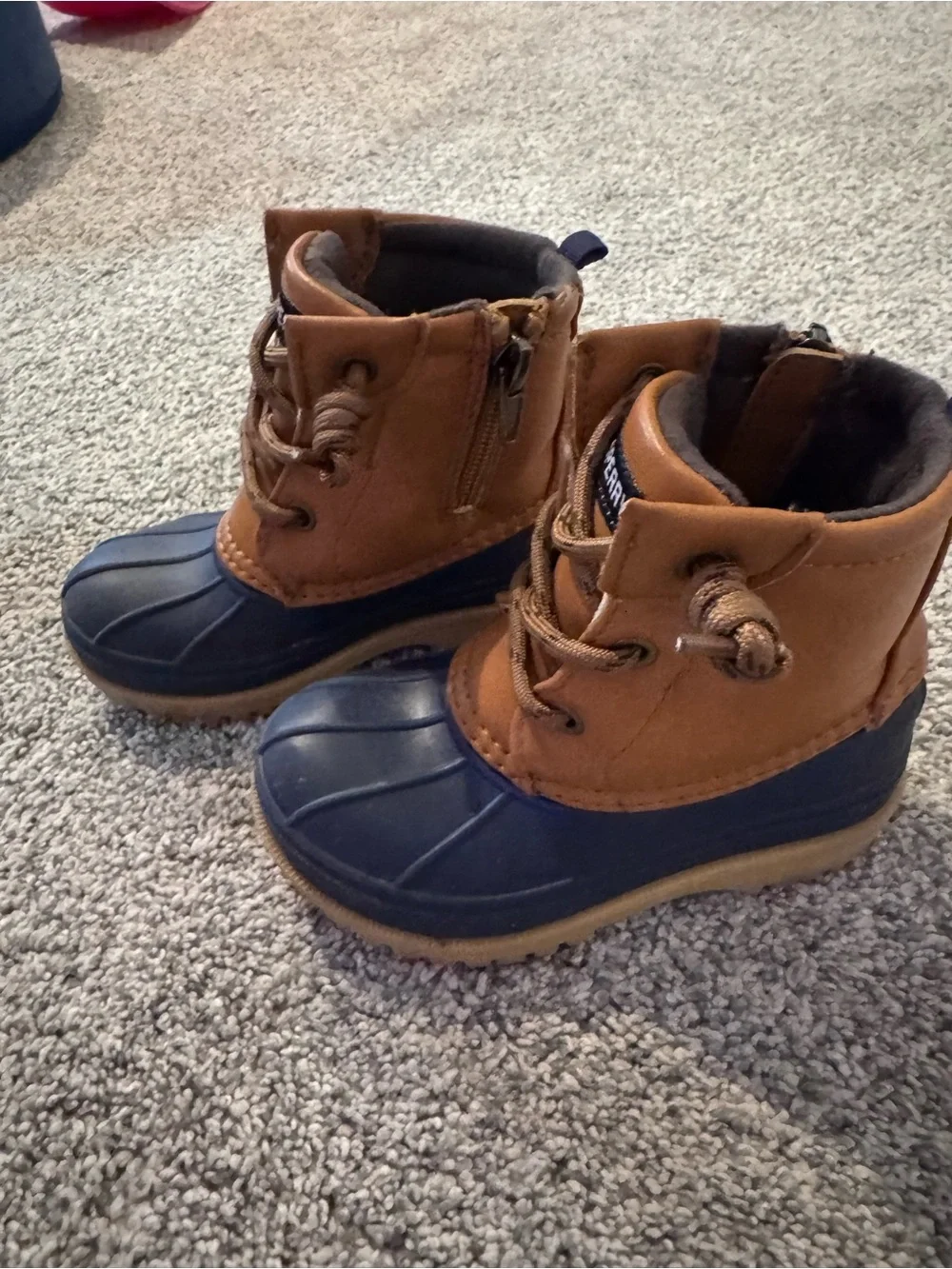 Sperry Kids Navy and Brown Waterproof Duck Boots